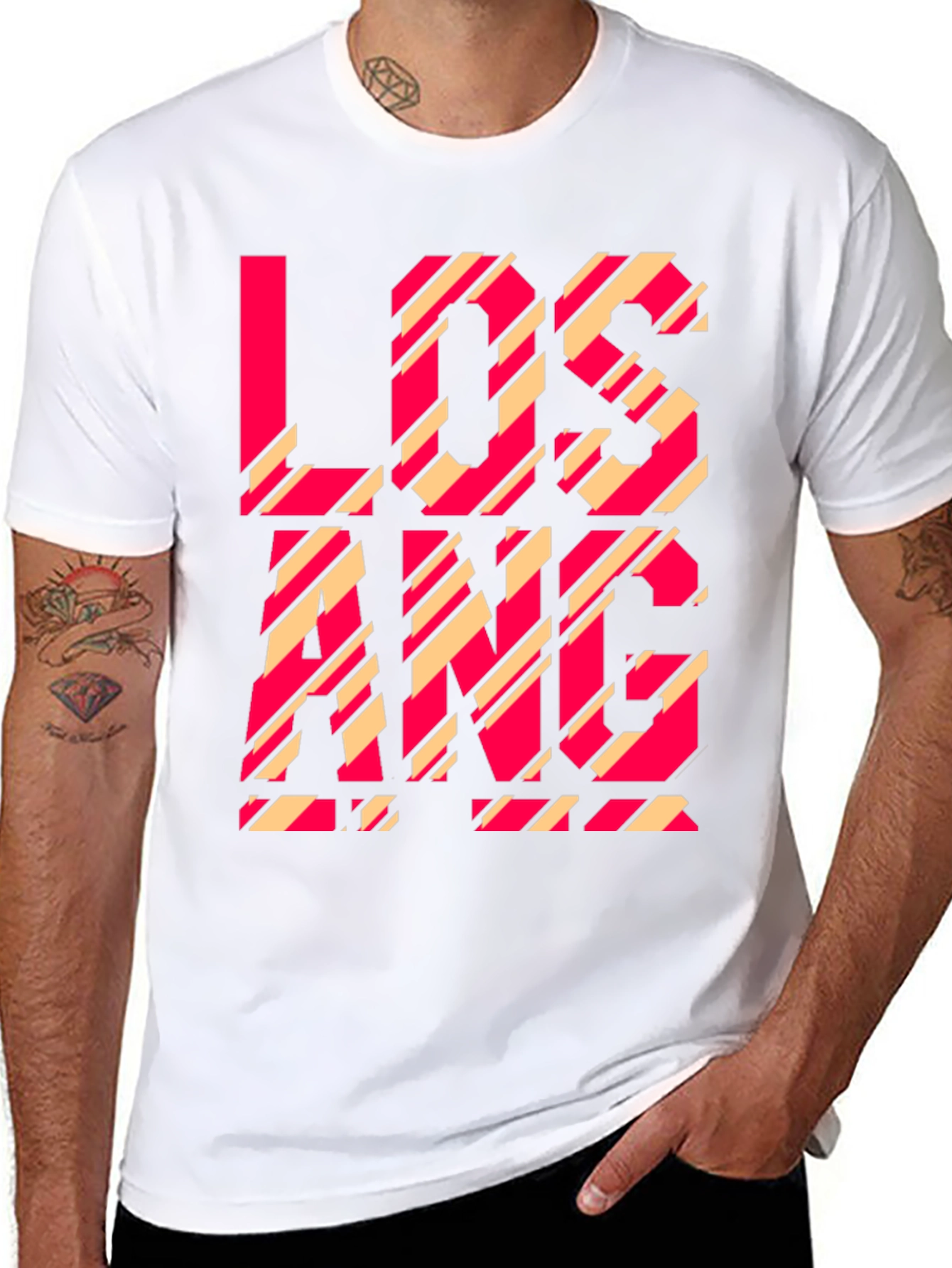 Los Angeles Striped Graphic Tee