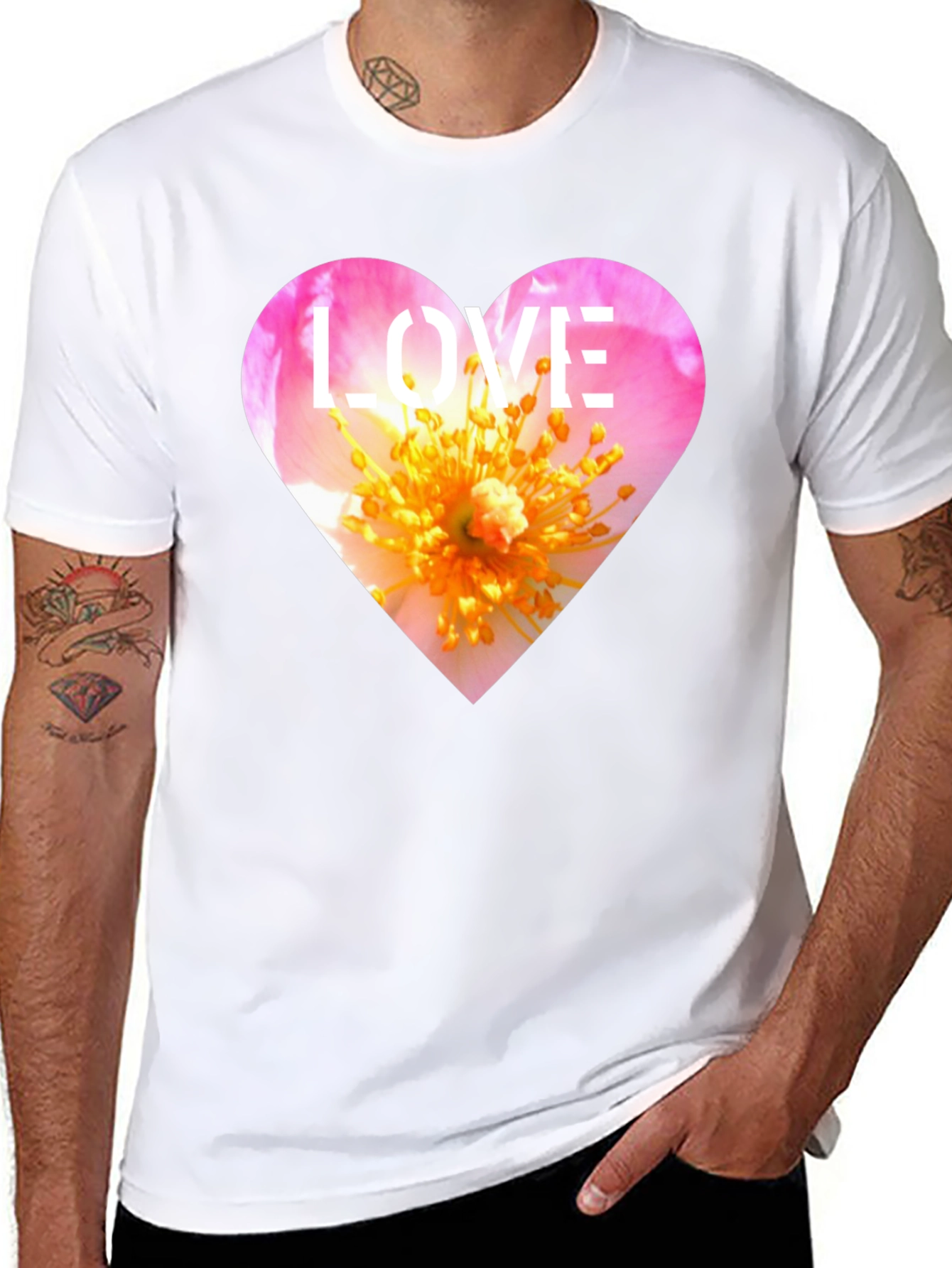 Love Heart Floral T-Shirt - Stylish Graphic Tee