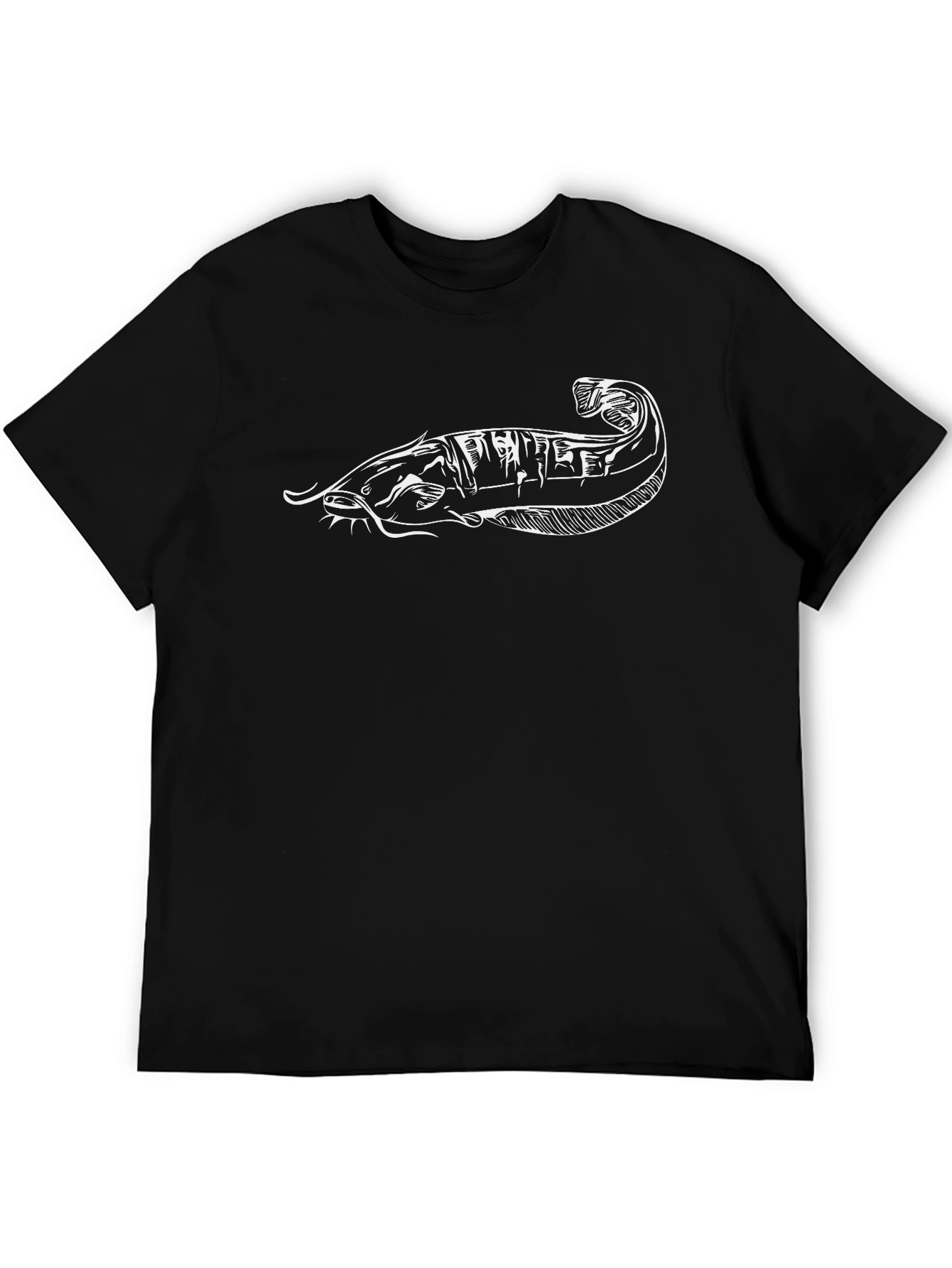 Catfish Graphic Tee - Black Cotton T-Shirt