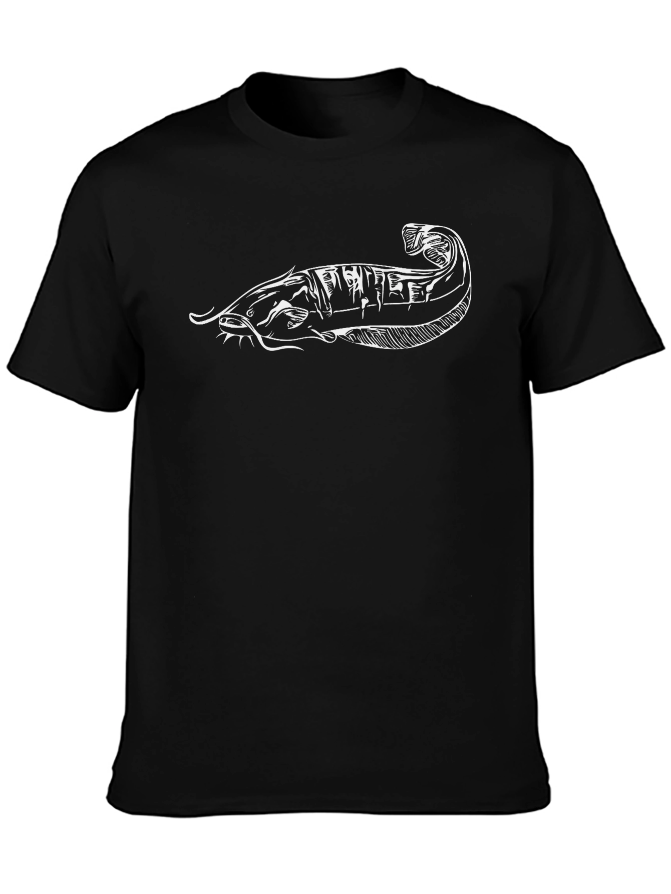 Catfish Graphic Tee - Black Cotton T-Shirt