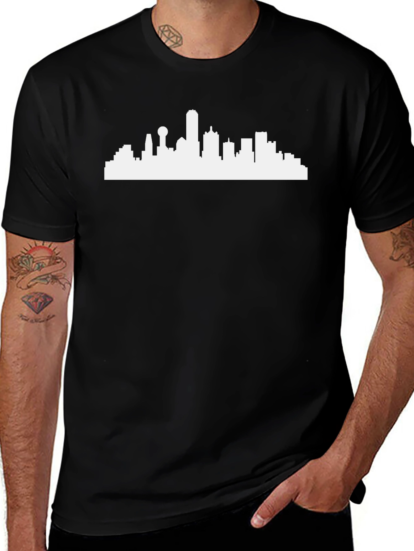 City Skyline Graphic Tee - Modern Black T-Shirt