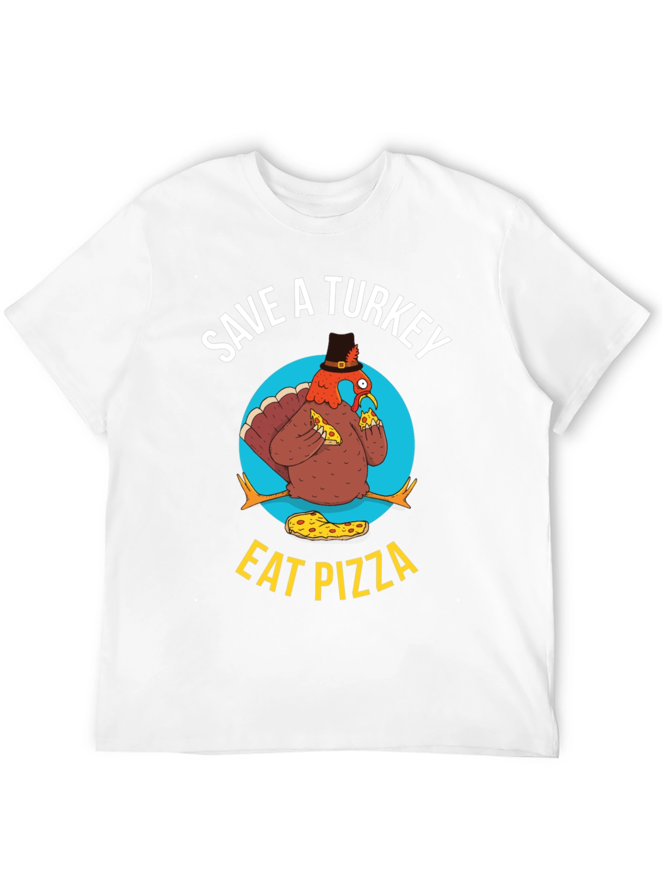 Save A Turkey Eat Pizza Funny Thanksgiving T-Shirt