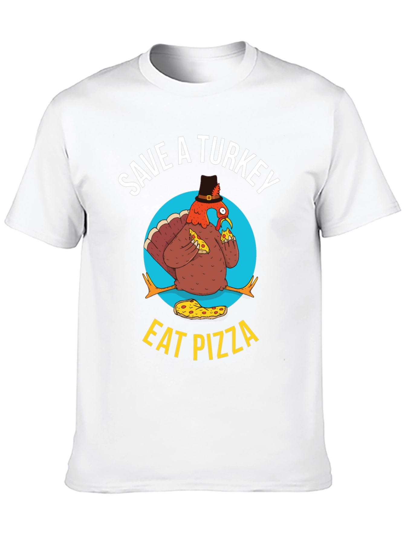 Save A Turkey Eat Pizza Funny Thanksgiving T-Shirt