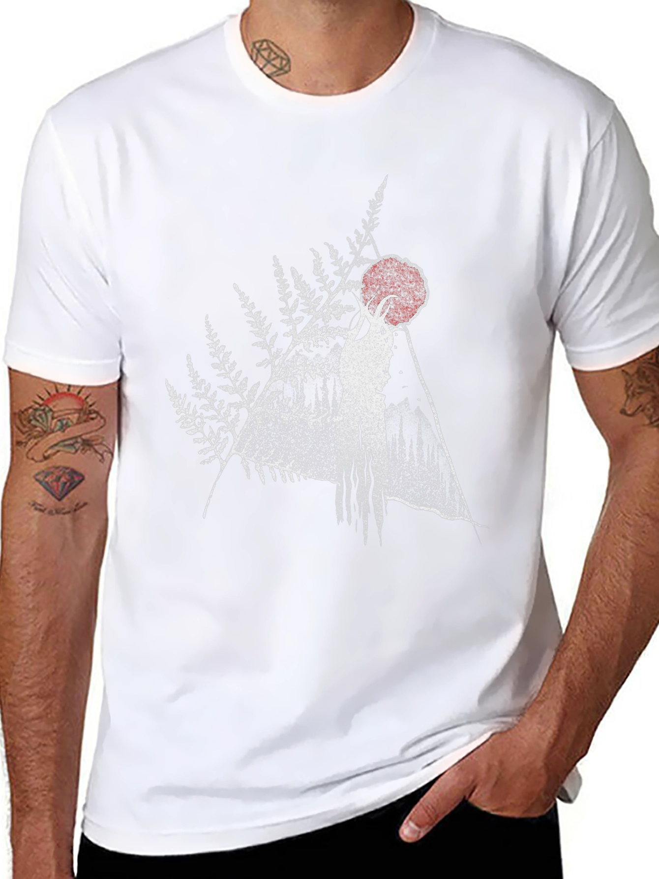 Nature Spirit Graphic Tee - Black Cotton Blend Shirt