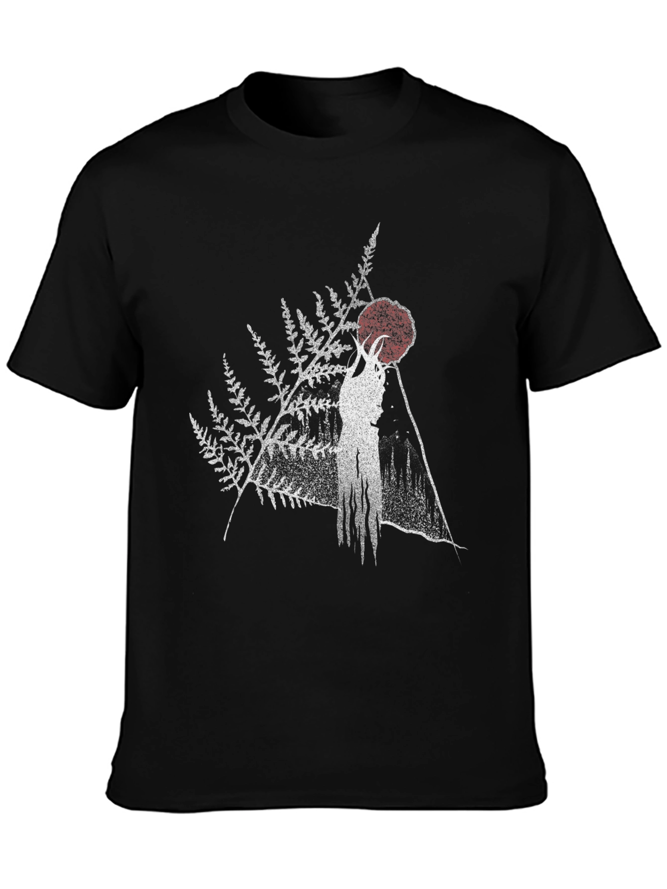 Nature Spirit Graphic Tee - Black Cotton Blend Shirt