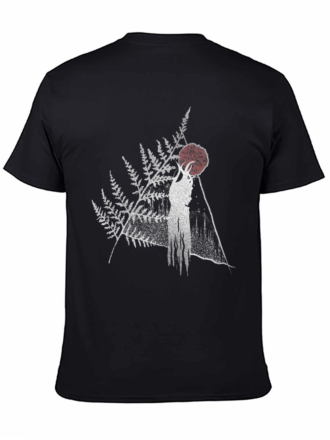 Nature Spirit Graphic Tee - Black Cotton Blend Shirt