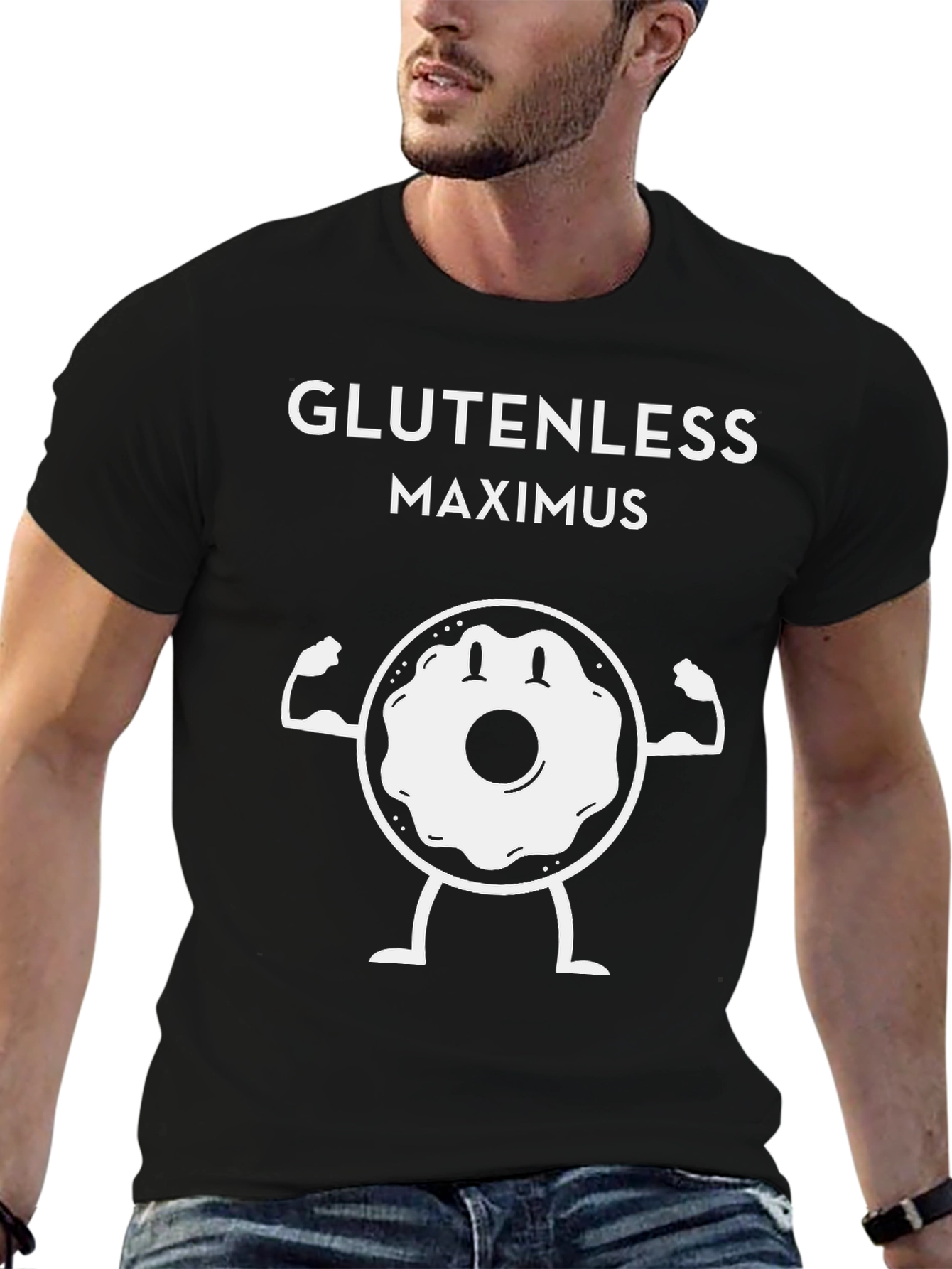 Glutenless Maximus T-Shirt - Funny Donut Gym Tee