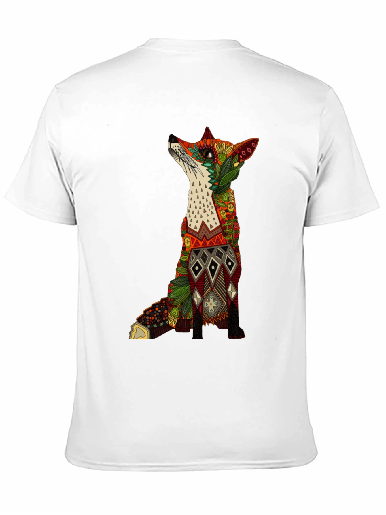 Ornate Fox Graphic Black T-Shirt
