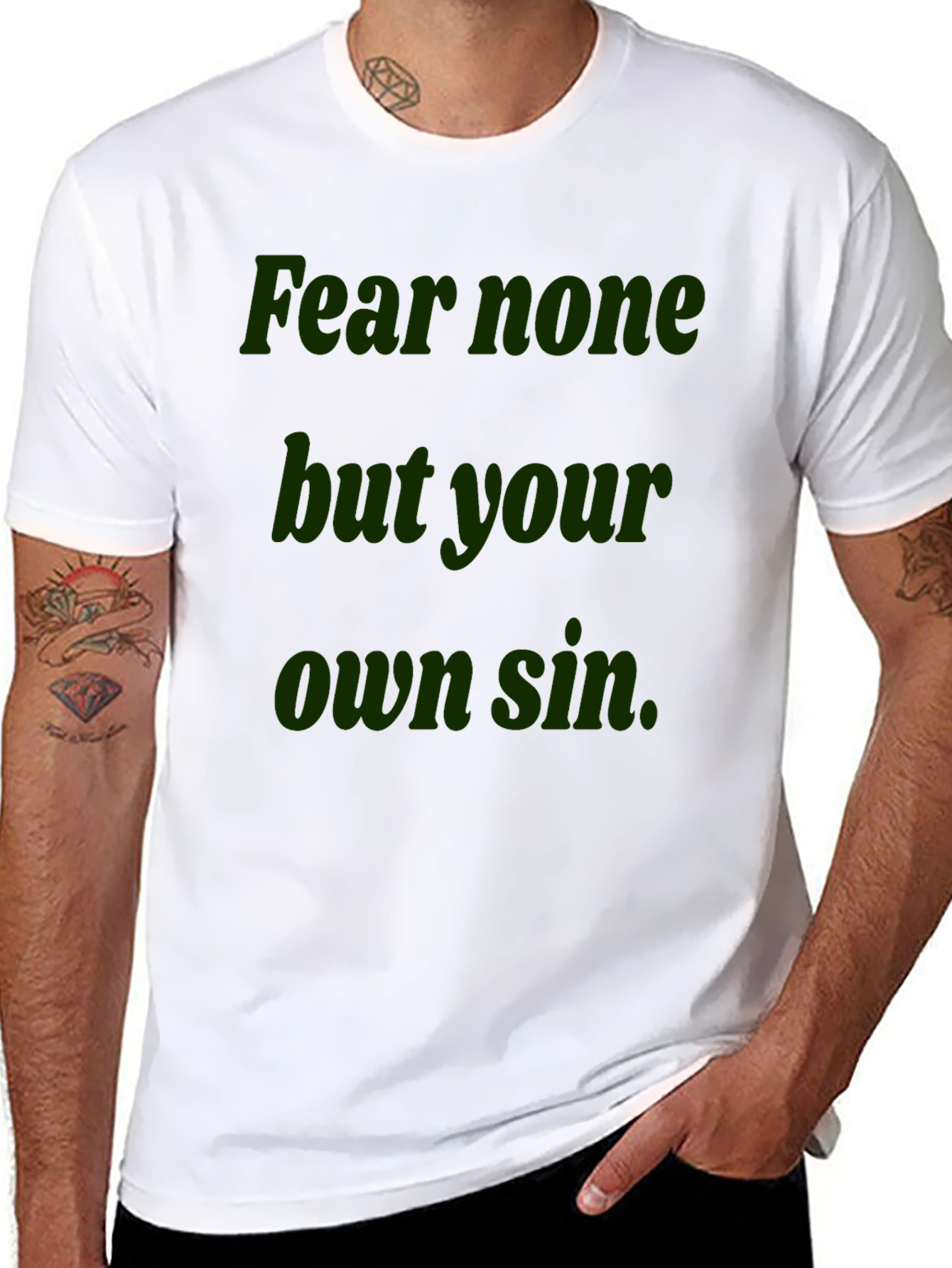 Fear None Graphic Tee - Black Cotton T-Shirt