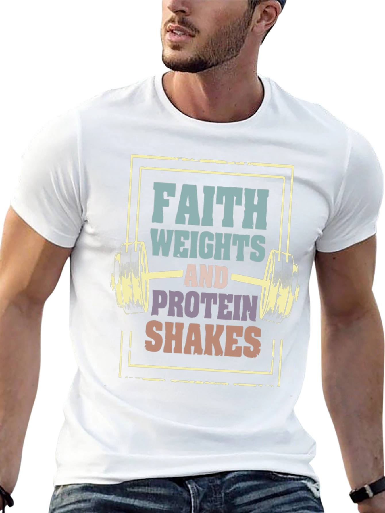 Faith Weights Protein Shakes Graphic Tee