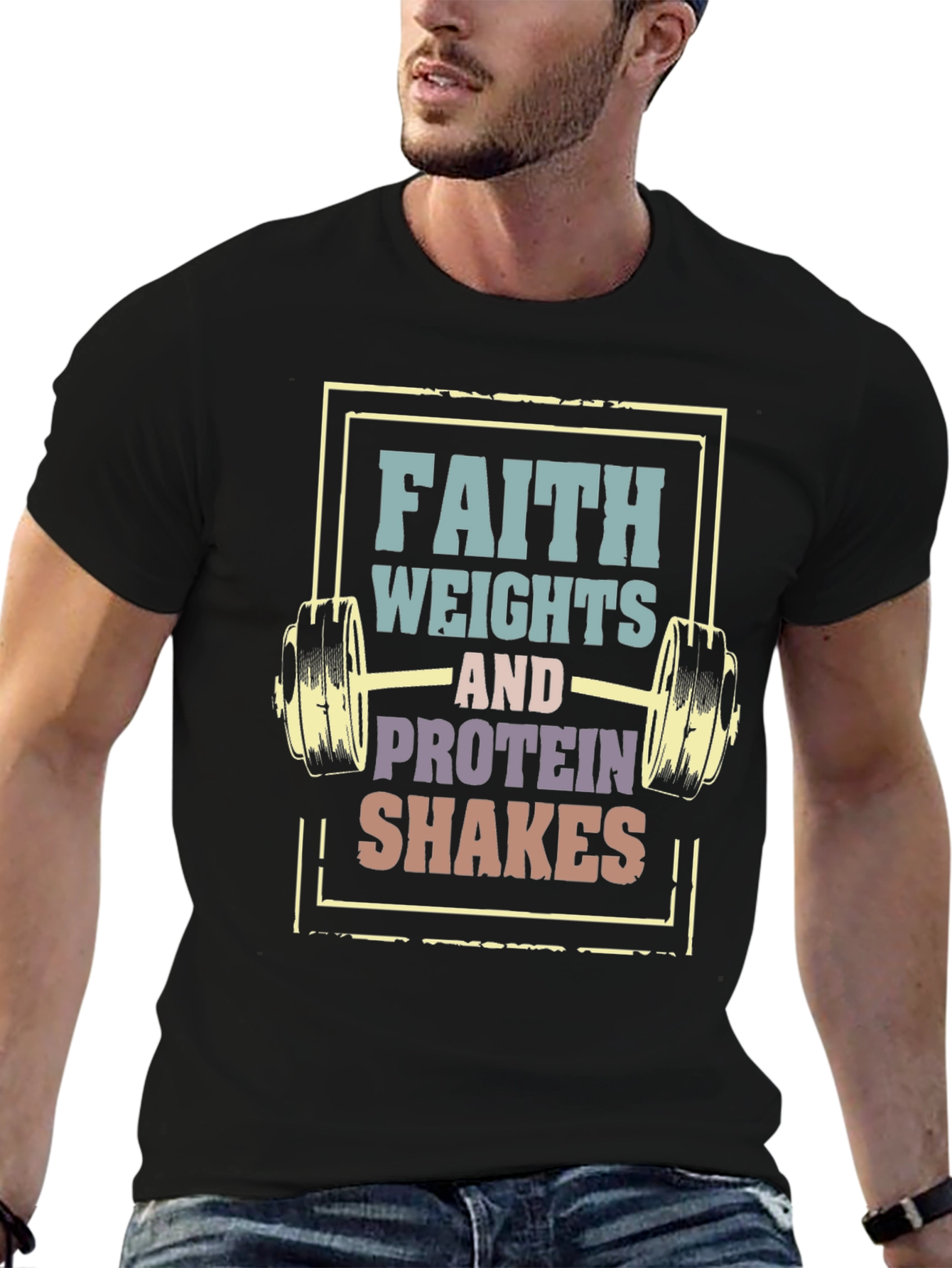 Faith Weights Protein Shakes Graphic Tee