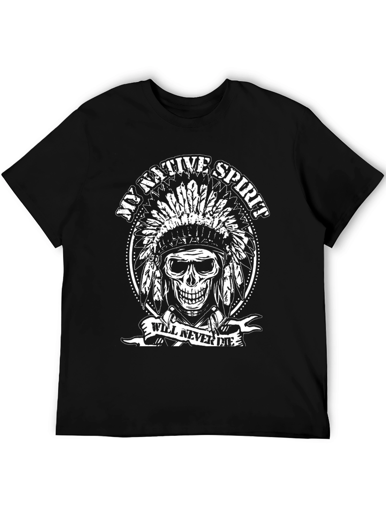 Native Spirit Skull Graphic T-Shirt
