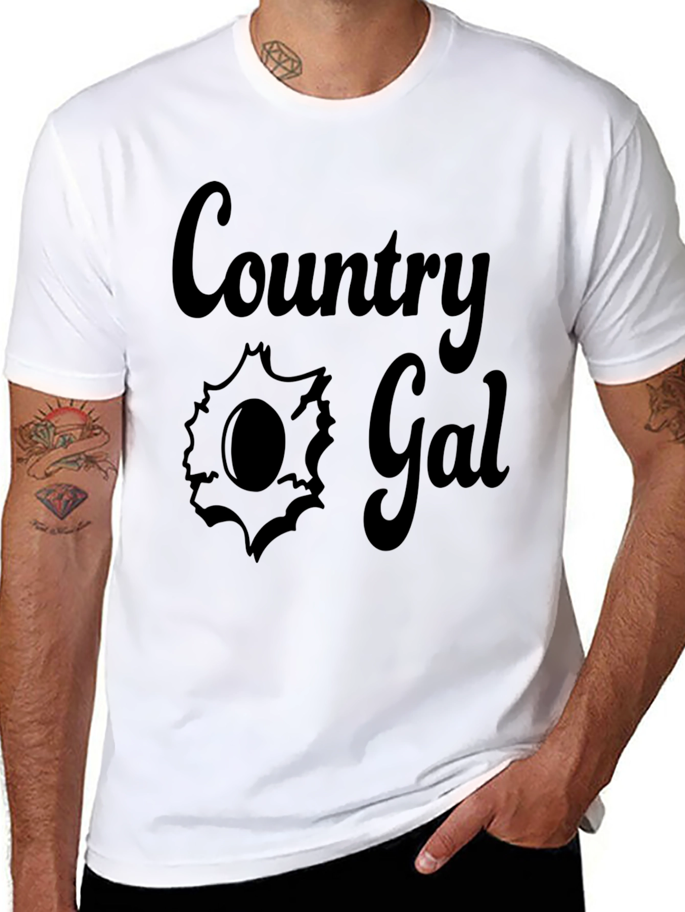 Country Gal Graphic Tee - Black Cotton T-Shirt
