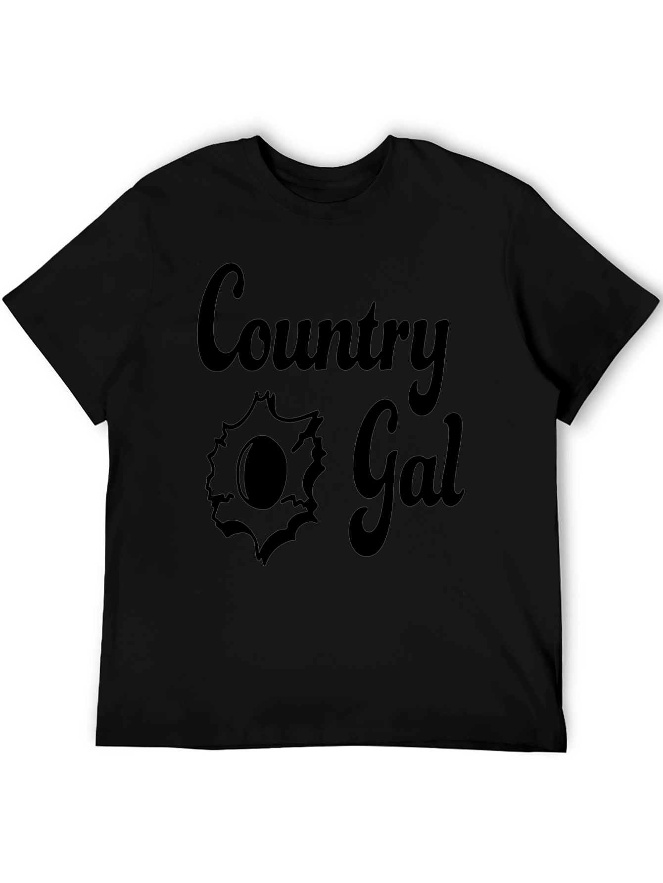Country Gal Graphic Tee - Black Cotton T-Shirt