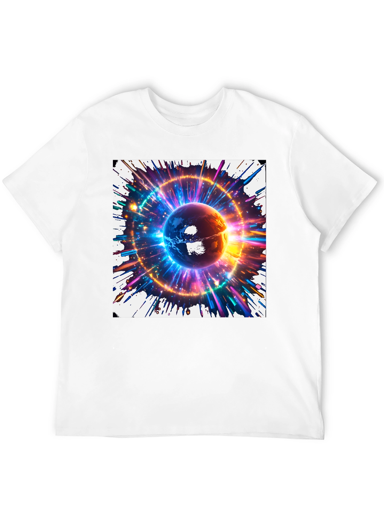 Cosmic Globe Graphic T-Shirt - Black