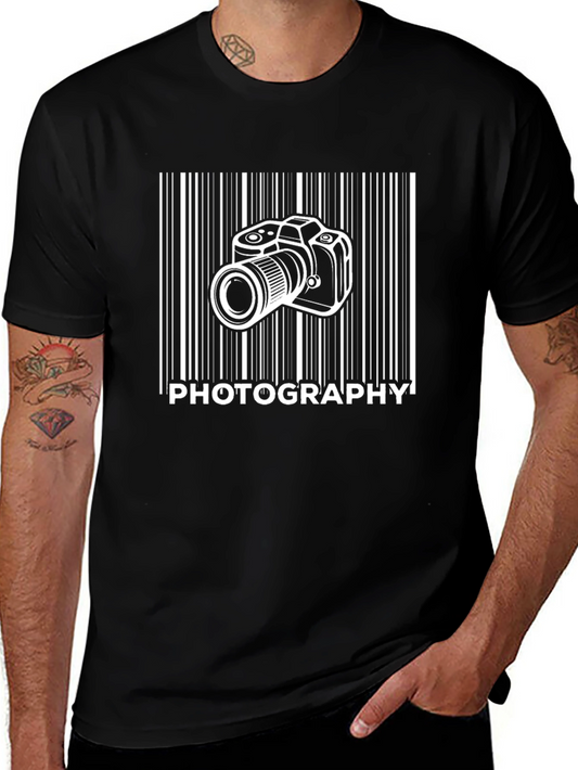Photography Barcode T-Shirt - Camera Lover Tee