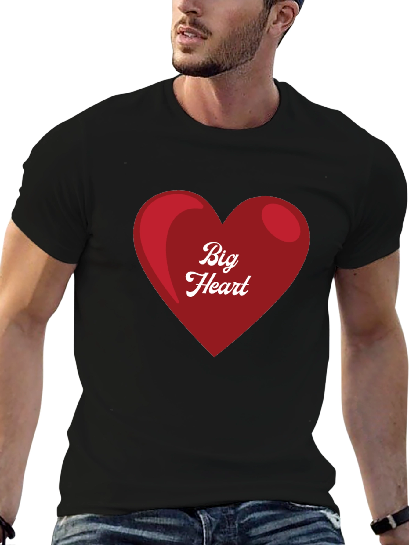 Big Heart Graphic Tee - Stylish Black T-Shirt