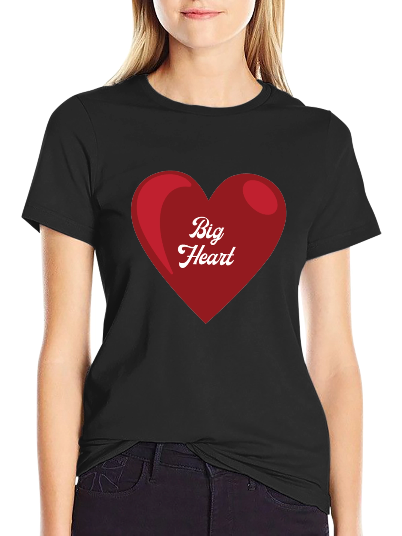 Big Heart Graphic Tee - Stylish Black T-Shirt