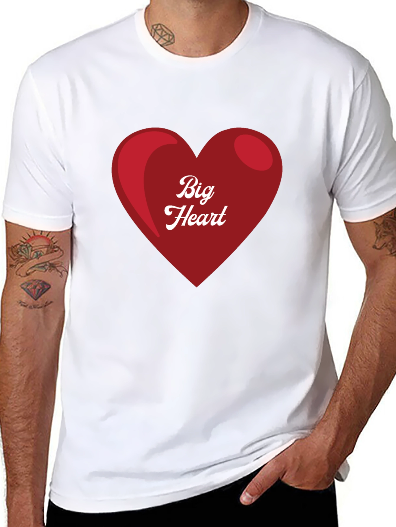 Big Heart Graphic Tee - Stylish Black T-Shirt