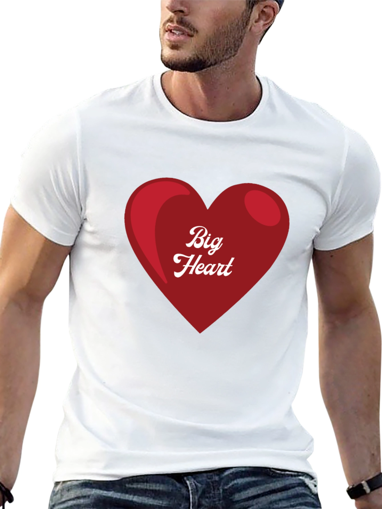 Big Heart Graphic Tee - Stylish Black T-Shirt