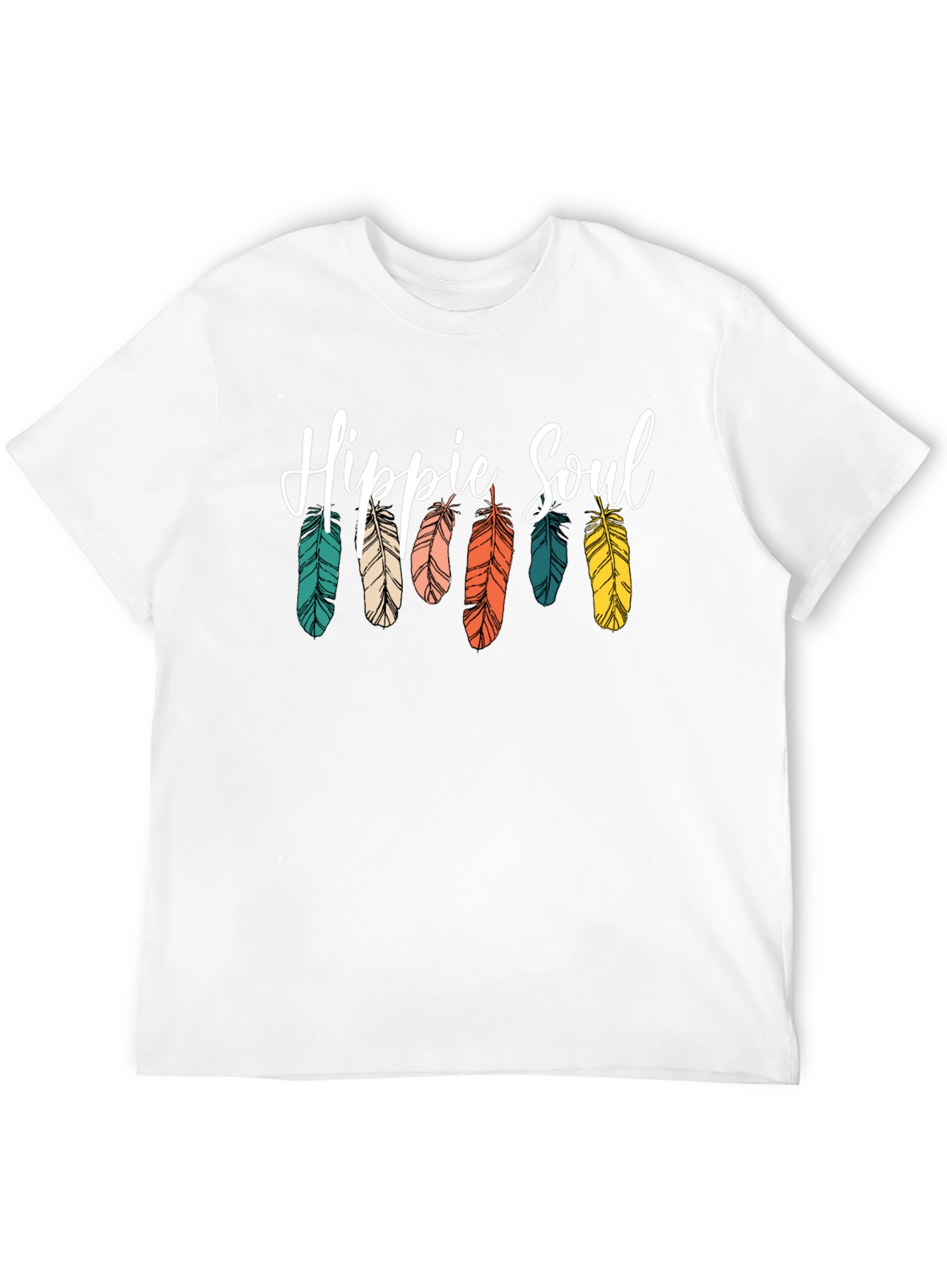 Hippie Soul Feather Graphic Tee - Boho Style