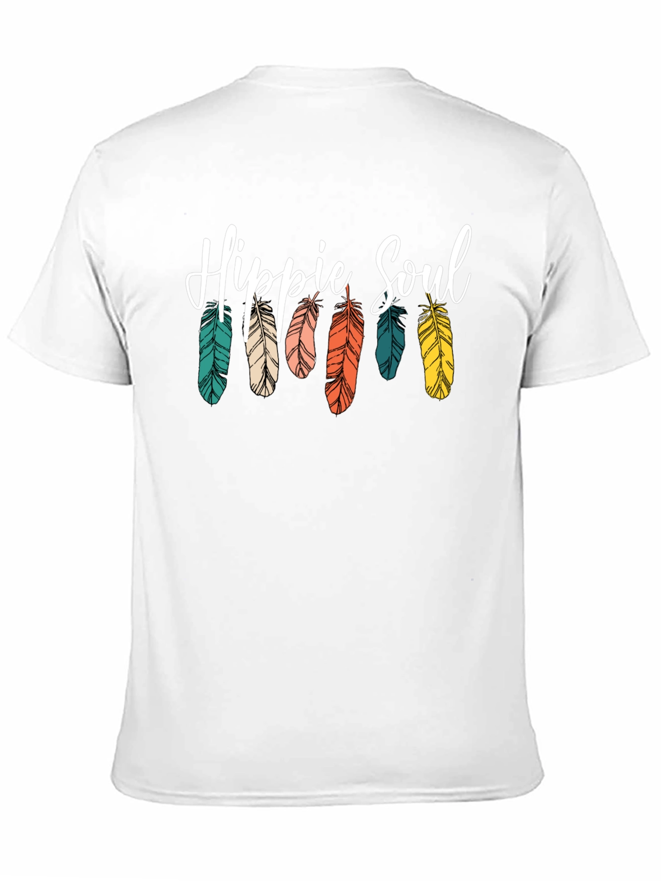 Hippie Soul Feather Graphic Tee - Boho Style