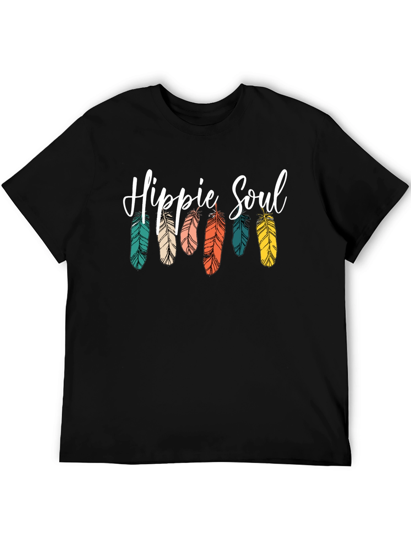 Hippie Soul Feather Graphic Tee - Boho Style