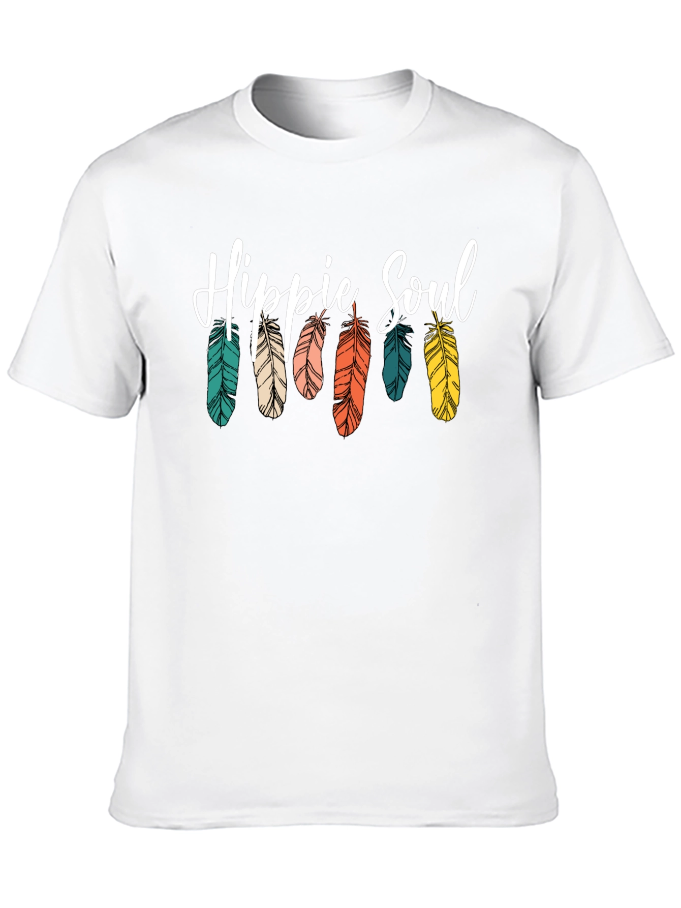 Hippie Soul Feather Graphic Tee - Boho Style