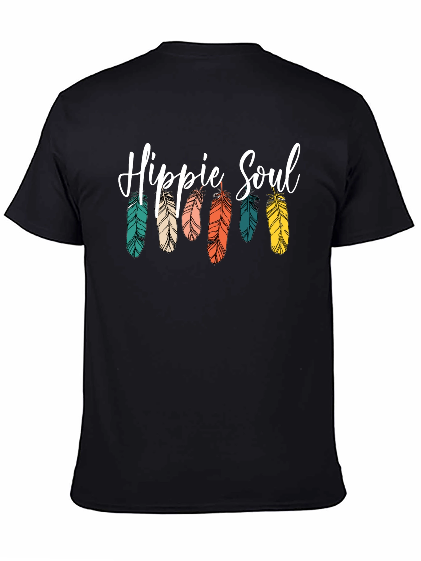 Hippie Soul Feather Graphic Tee - Boho Style