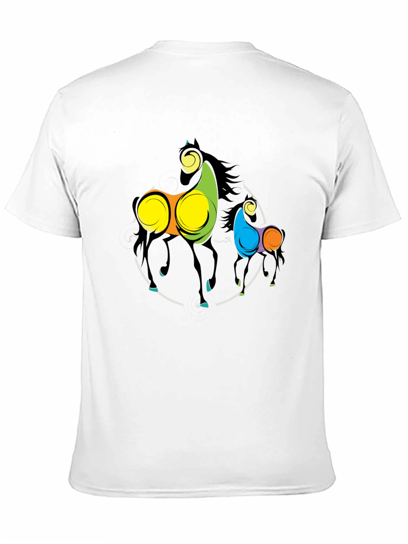 Abstract Horse Graphic Black T-Shirt