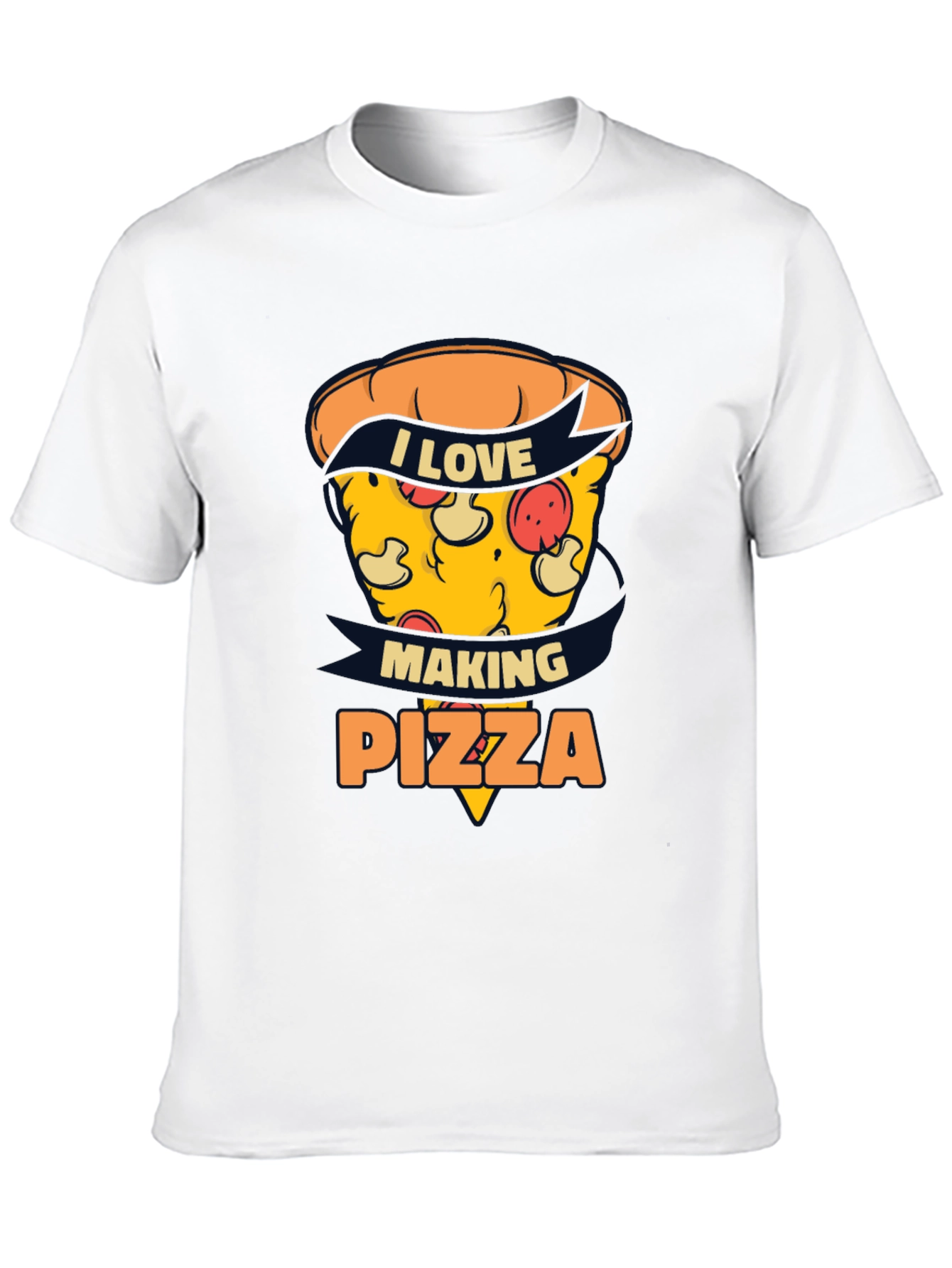 I Love Making Pizza Graphic Black Tee
