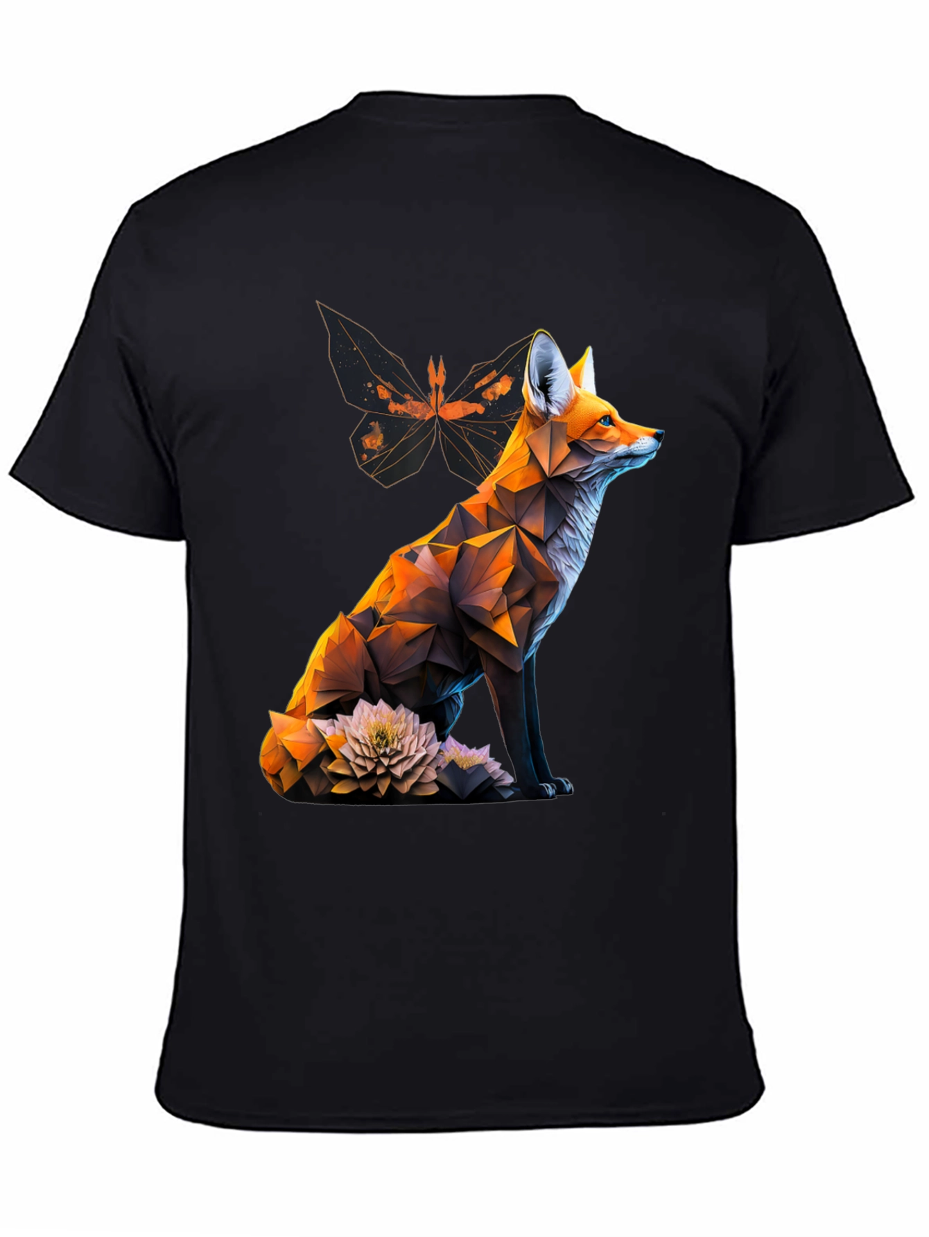 Geometric Fox Graphic Tee - Modern Animal Print T-Shirt