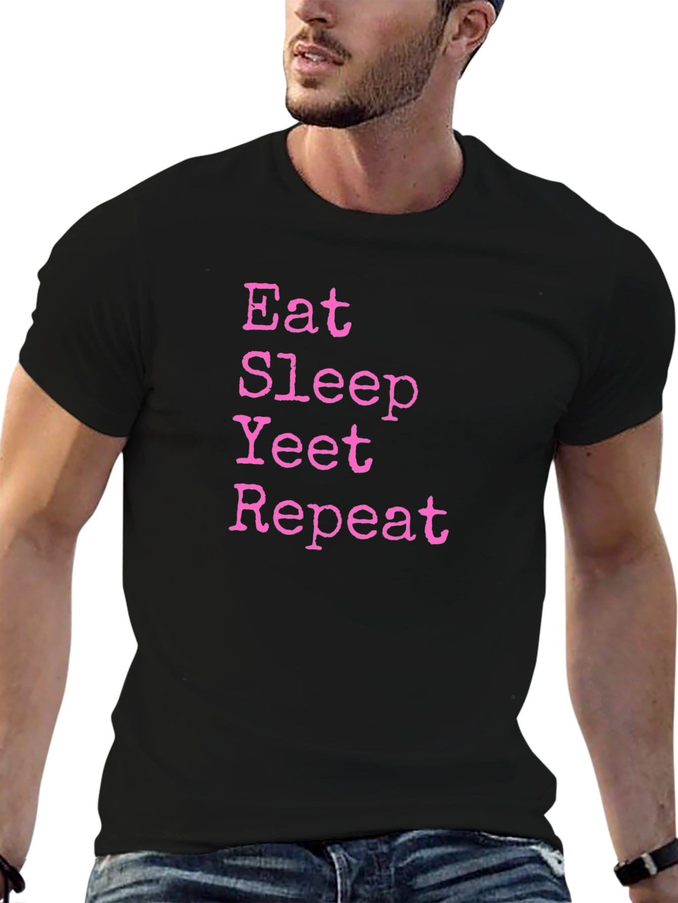 Eat Sleep Yeet Repeat Black T-Shirt