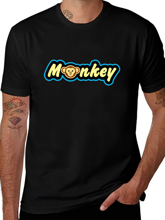 Monkey Graphic Tee - Novelty Print Crew Neck T-Shirt