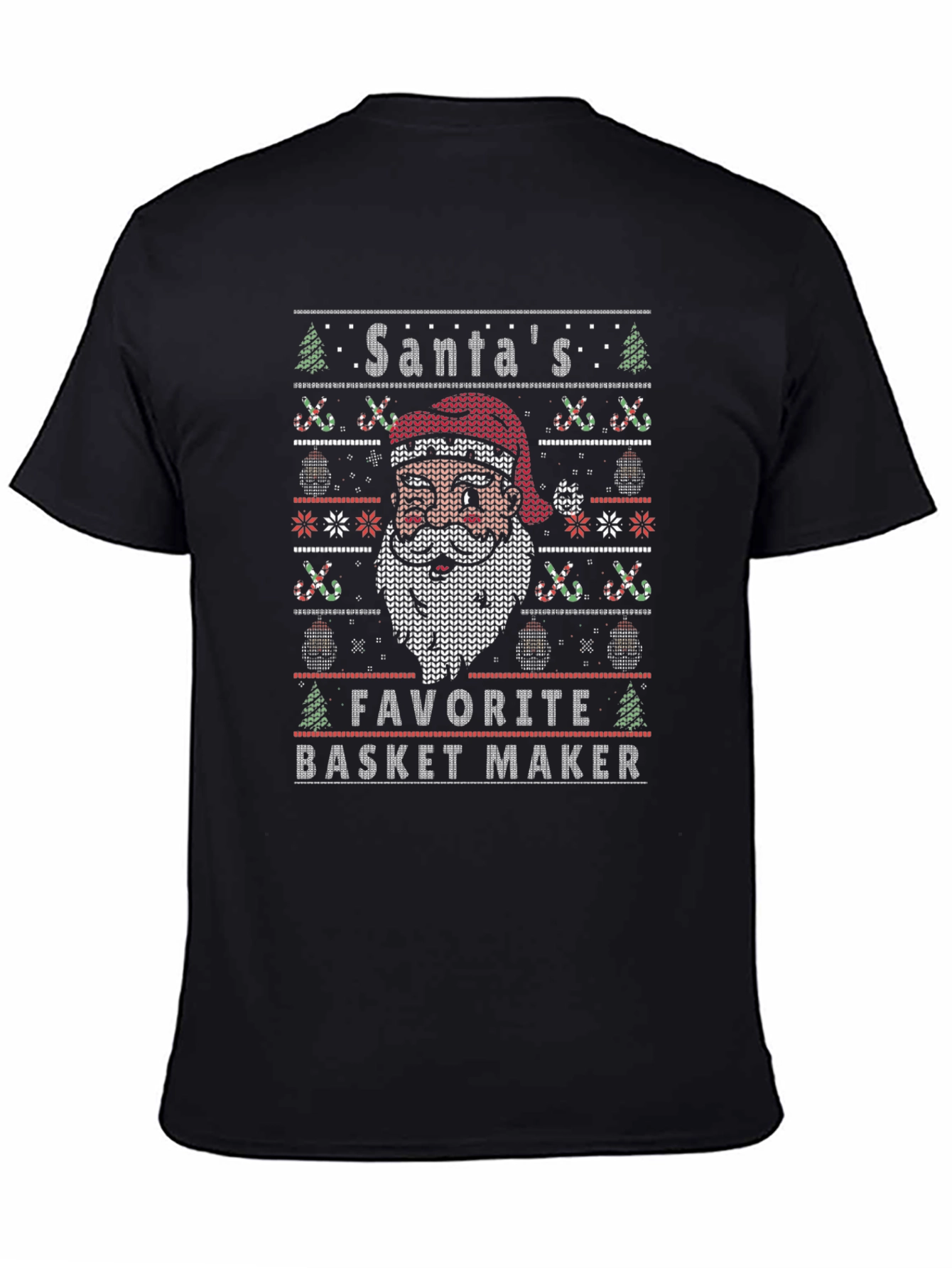 Santas Favorite Basket Maker Black T-Shirt