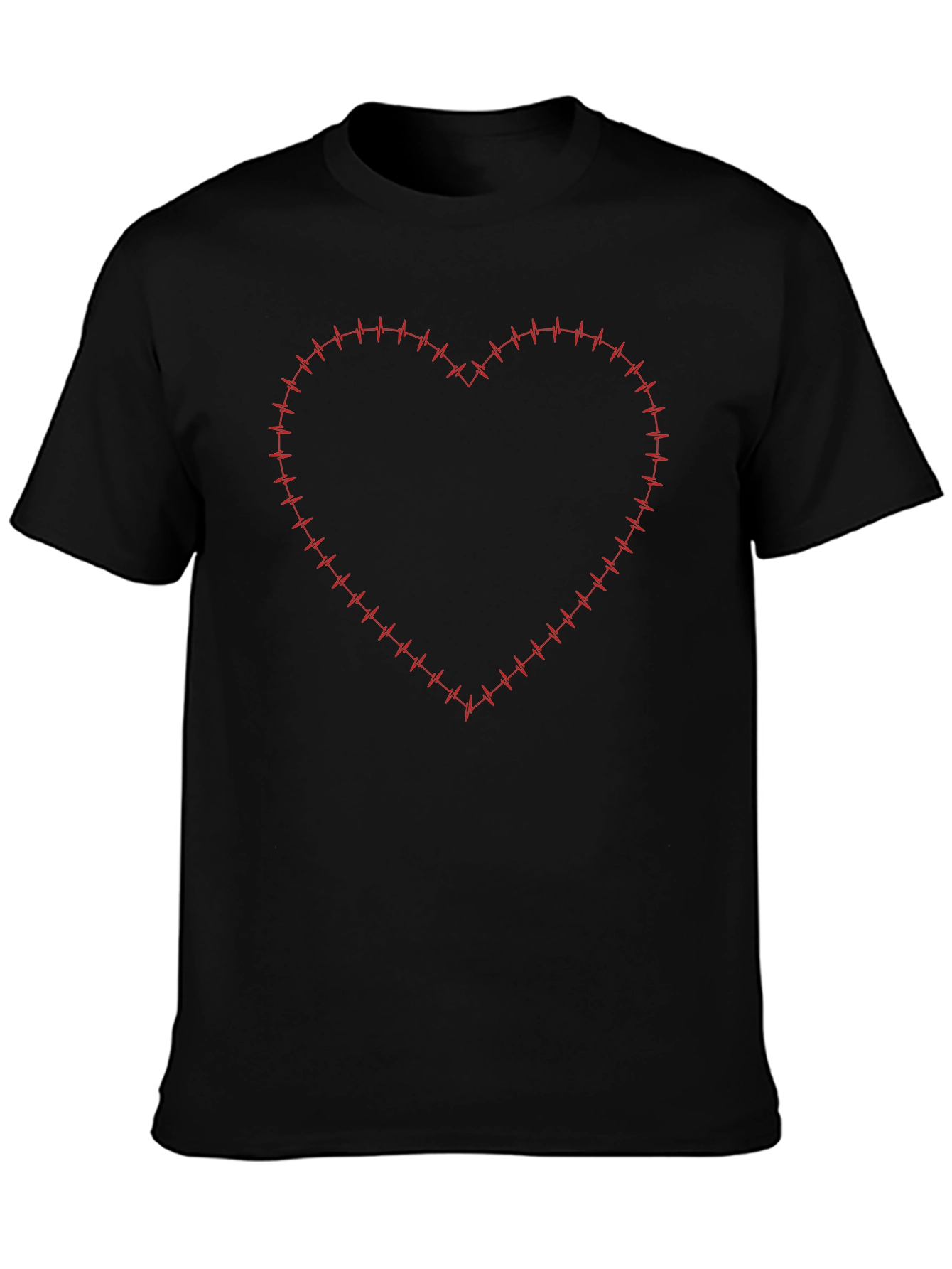 Heartbeat Heart Graphic Black T-Shirt