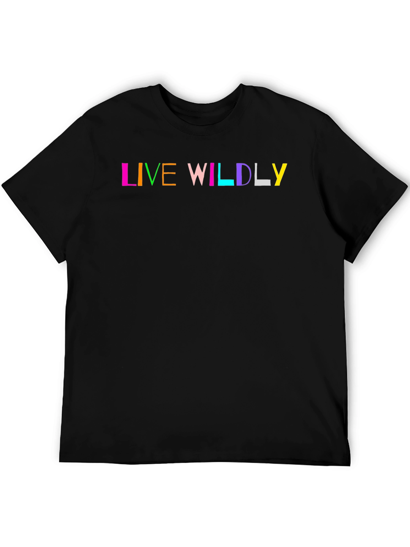 Live Wildly Graphic Black T-Shirt
