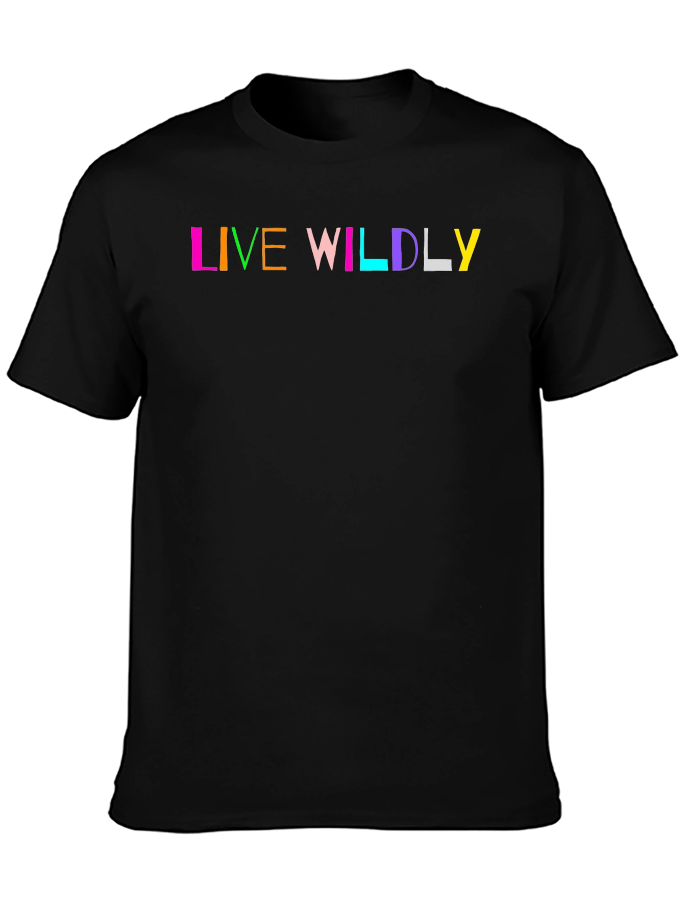 Live Wildly Graphic Black T-Shirt