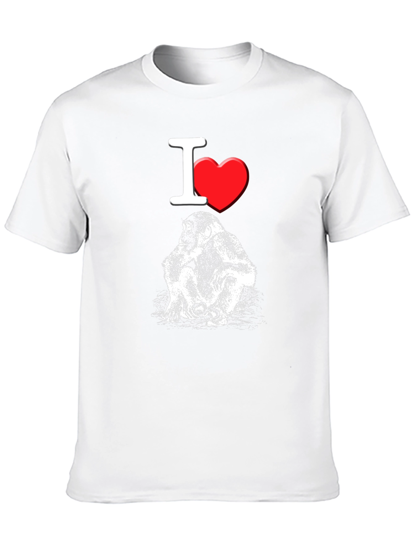 I Heart Monkeys T-Shirt - Black Crew Neck