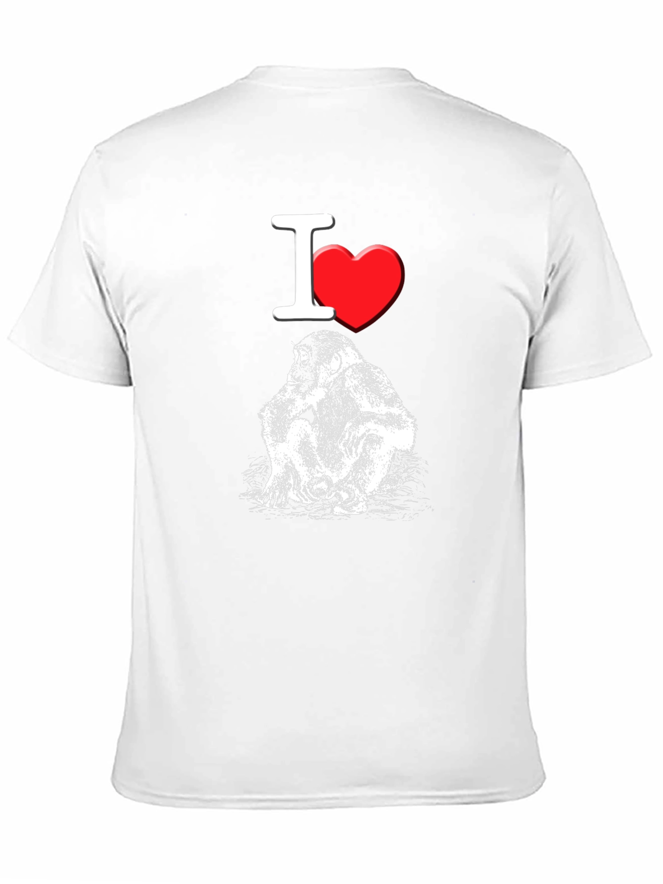 I Heart Monkeys T-Shirt - Black Crew Neck