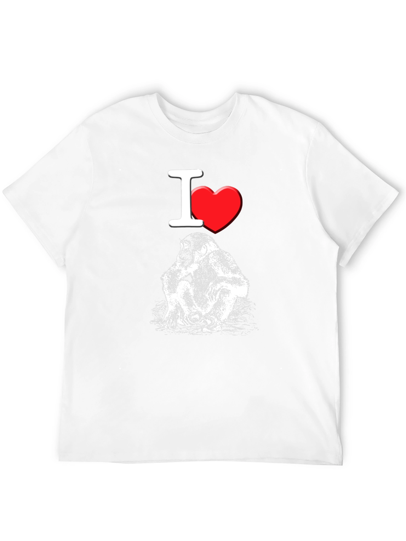 I Heart Monkeys T-Shirt - Black Crew Neck