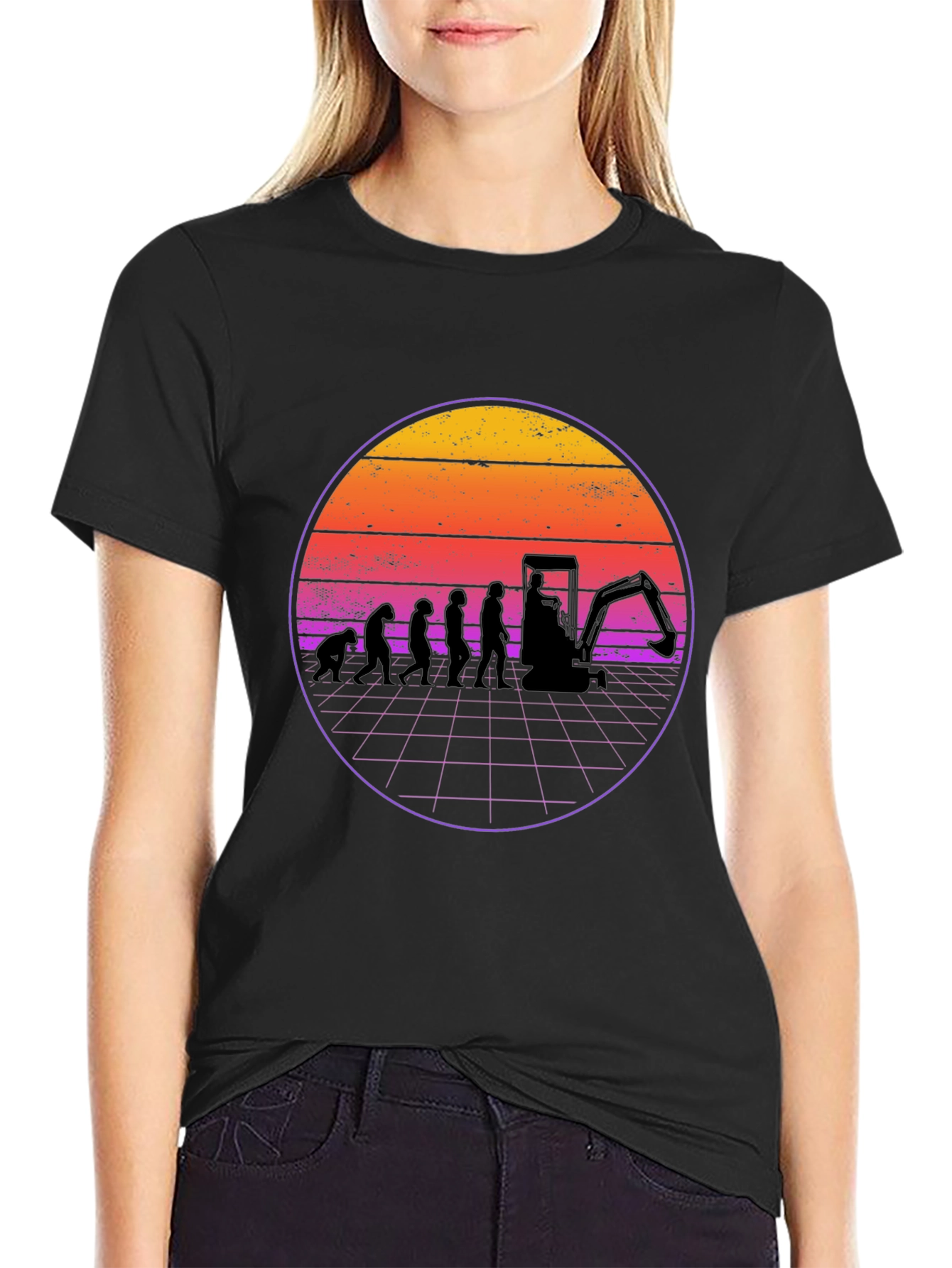 Excavator Evolution Retro T-Shirt