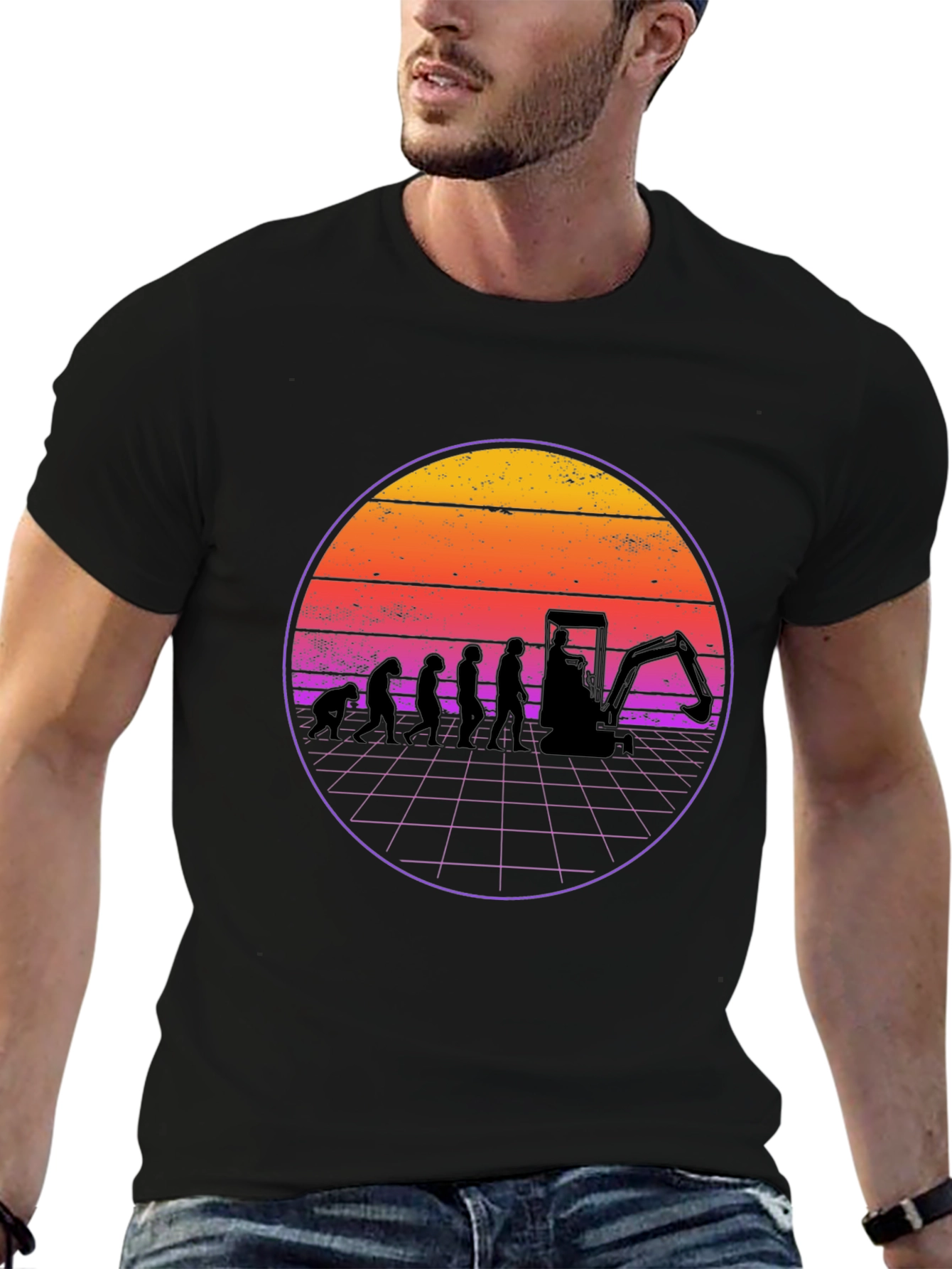 Excavator Evolution Retro T-Shirt