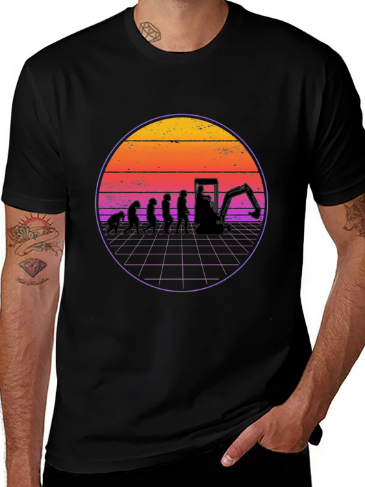 Excavator Evolution Retro T-Shirt