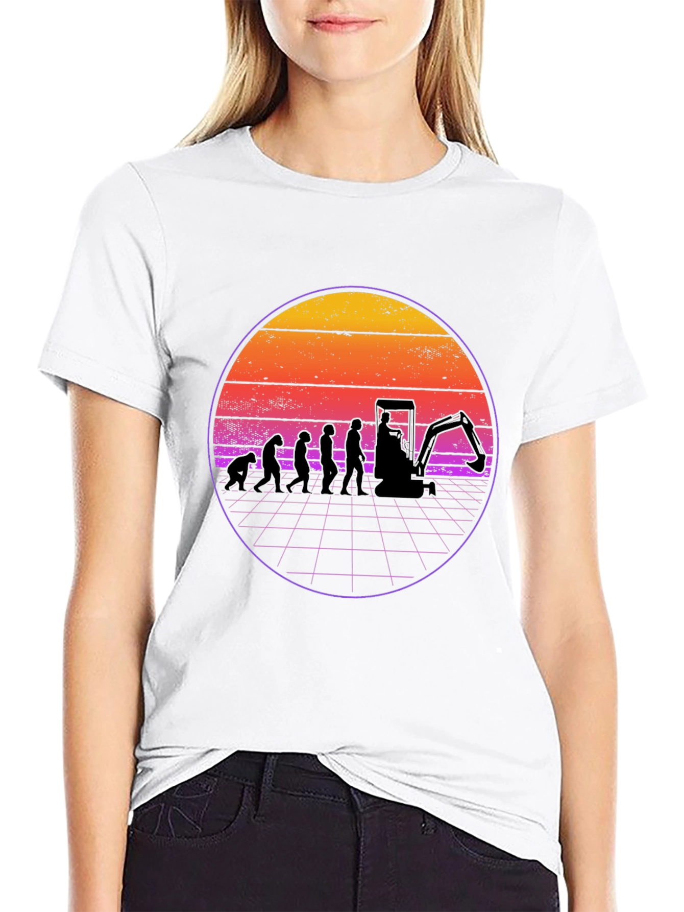 Excavator Evolution Retro T-Shirt