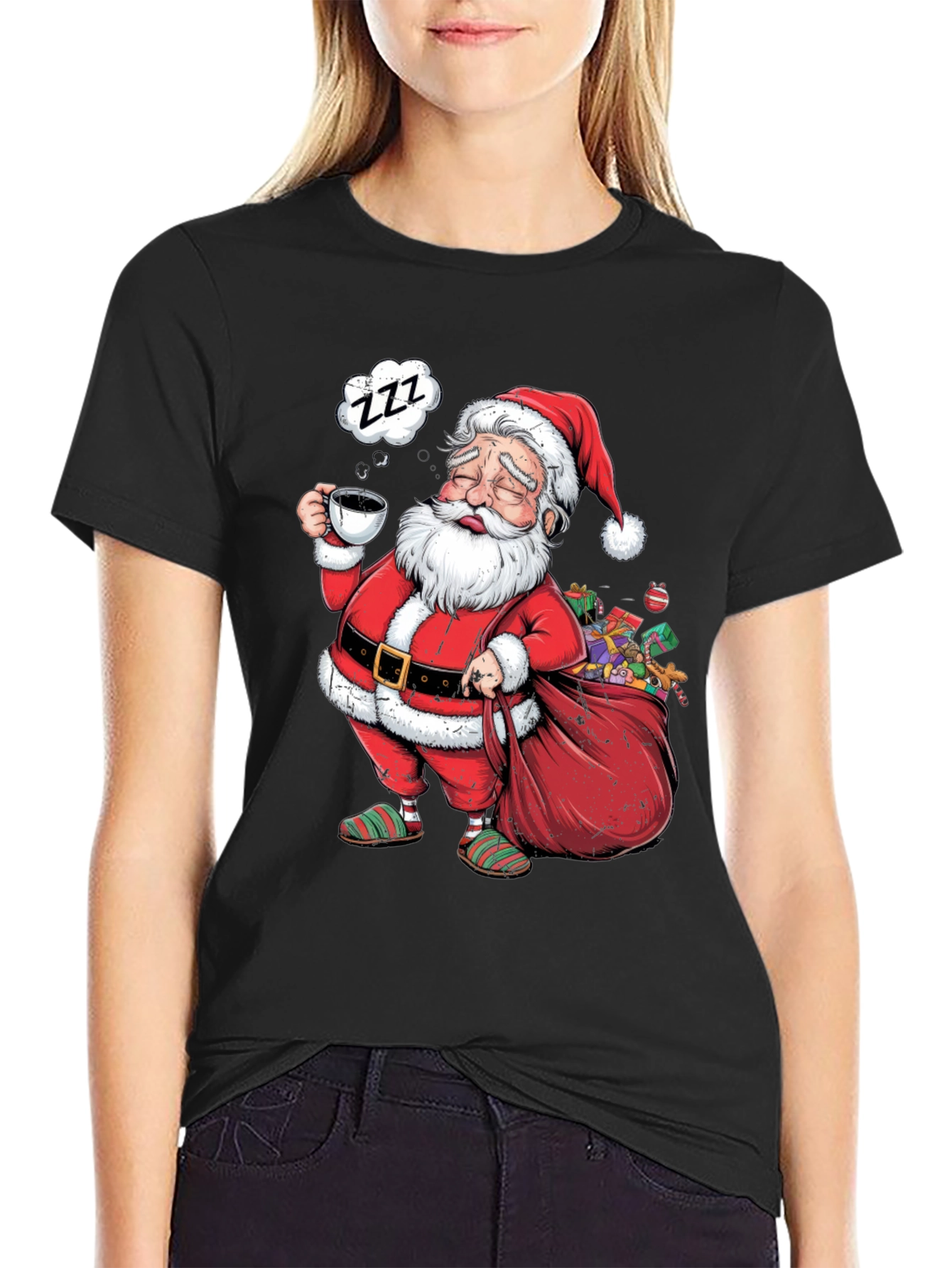 Sleepy Santa T-Shirt: Festive Holiday Wear