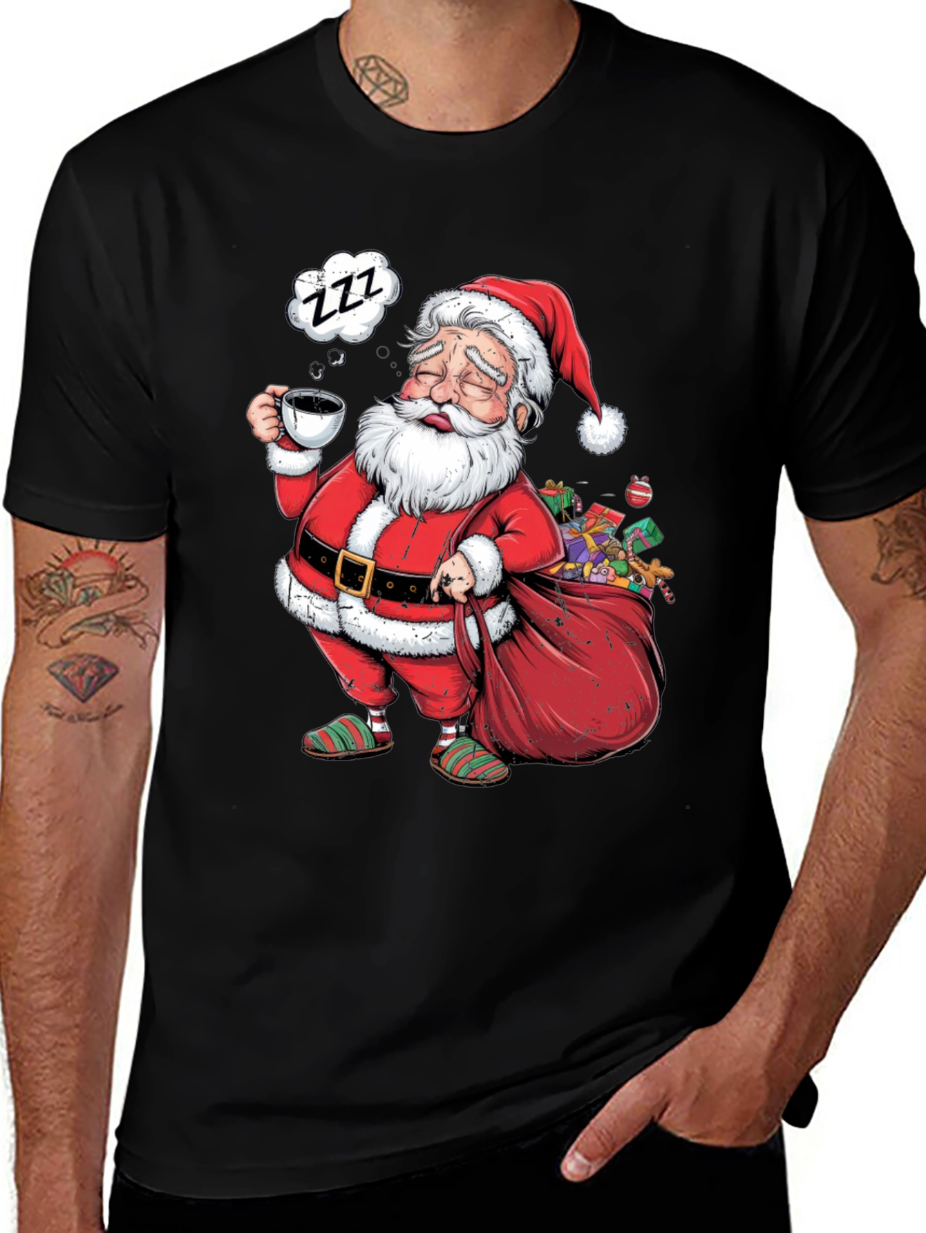 Sleepy Santa T-Shirt: Festive Holiday Wear
