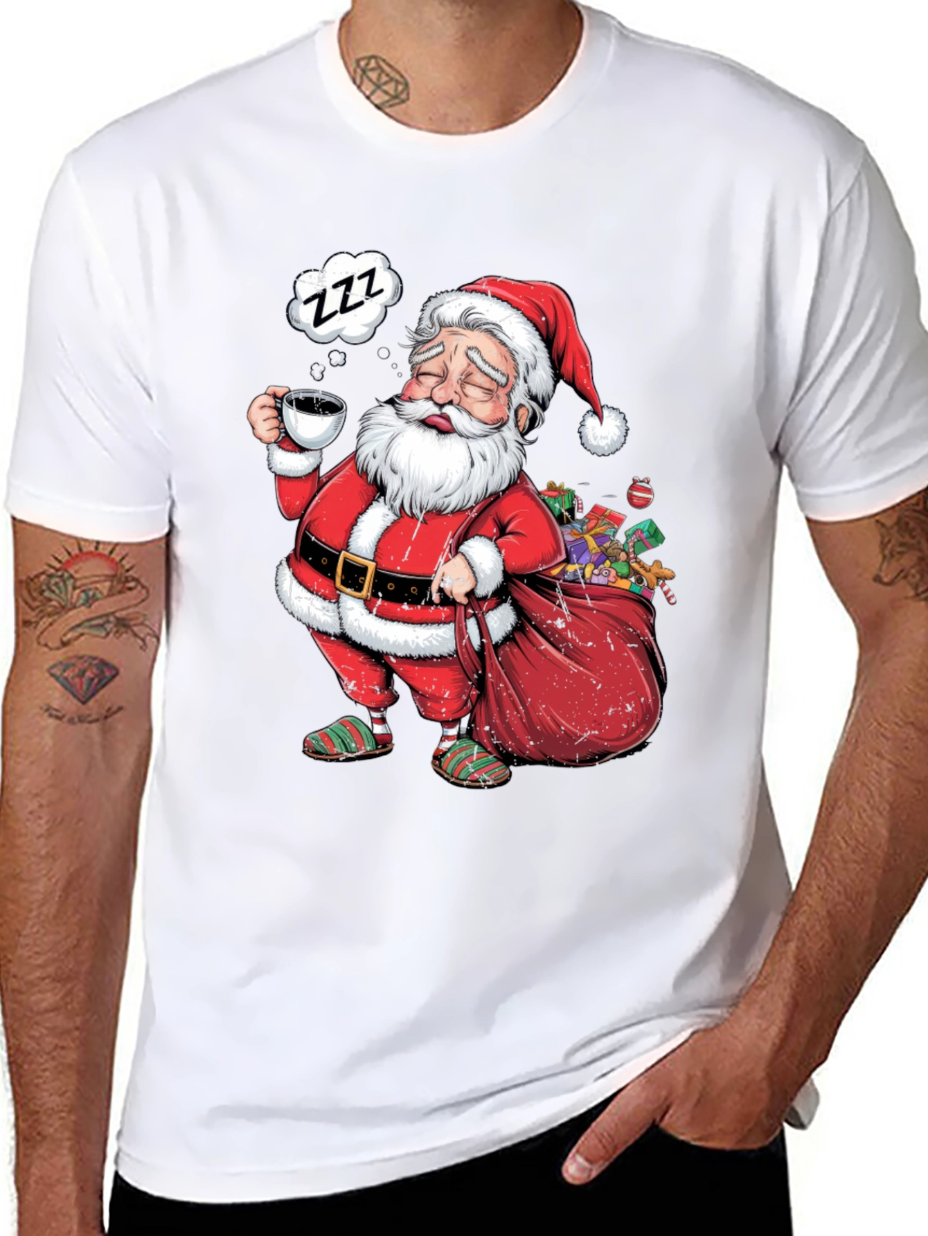 Sleepy Santa T-Shirt: Festive Holiday Wear
