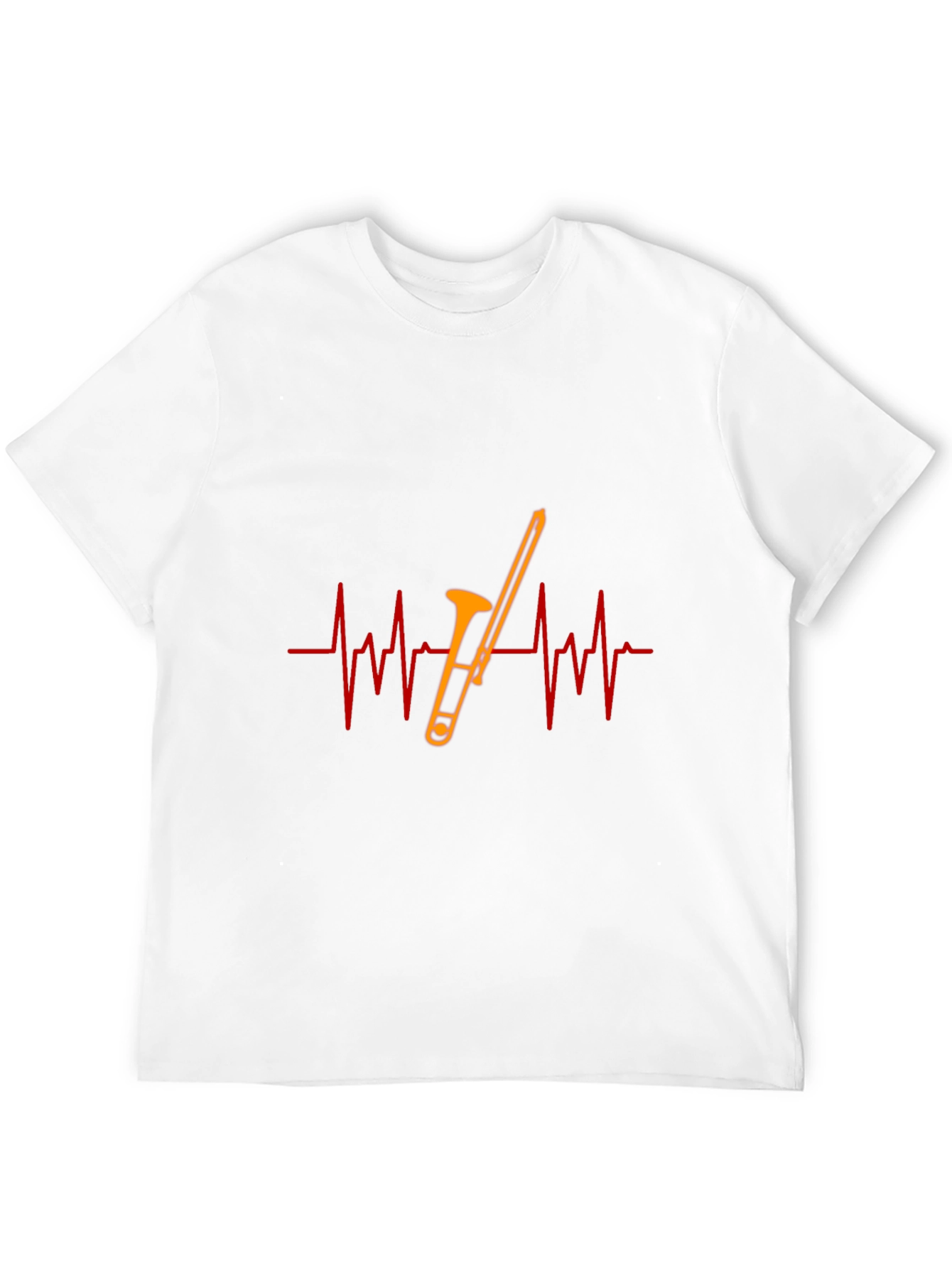 Trombone Heartbeat Black T-Shirt - Musician Gift