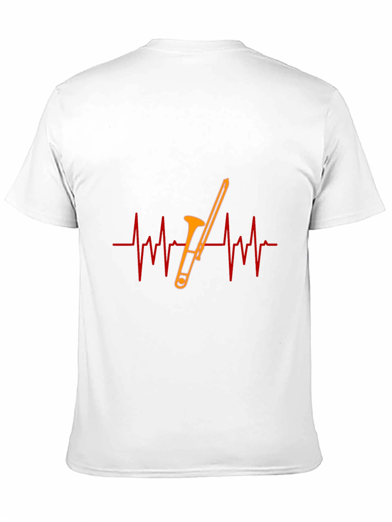Trombone Heartbeat Black T-Shirt - Musician Gift